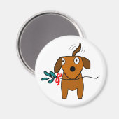 Mistletoe Doggie Wagging - aimant (Recto/Verso)