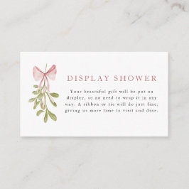 Mistletoe Dusty Rose Bow Display Shower Informatiekaartje