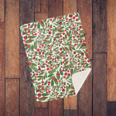 Mistletoe en bessen op witte achtergrond sherpa deken