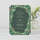 Mistletoe en Forêt Vert Fête Invitation (Debout devant)