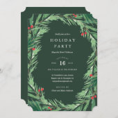 Mistletoe en Forêt Vert Fête Invitation (Devant / Derrière)