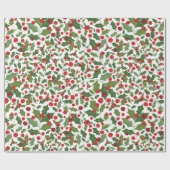 Mistletoe en kerst met Berries Cadeaupapier (Vlak)