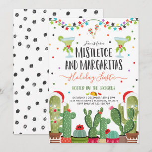 Mistletoe en Margaritas Holiday Party Invitation Kaart