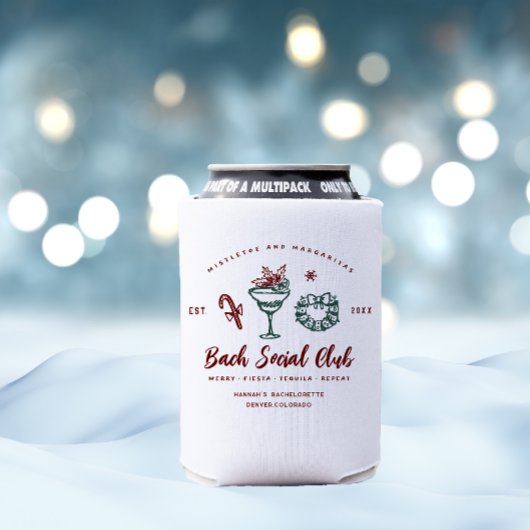 Mistletoe en Margaritas | Kerst Bachelorette Blikjeskoeler