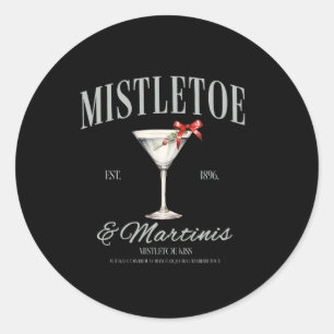 Mistletoe en Martinis Tail Christmas Espresso Mar Ronde Sticker