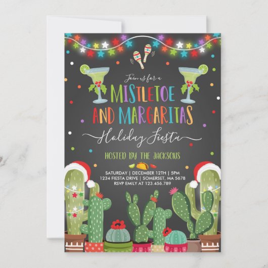 Mistletoe et Margaritas Fête Invitation (Devant)