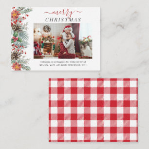 Mistletoe Family Foto Merry Kerstfeestdag Notitiekaartje