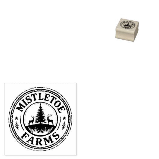 Mistletoe Farms – Rustiek Rubberstempel (Gestempeld)