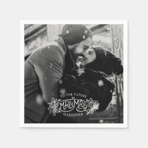 Mistletoe feestelijke verloving voeg je eigen foto servet
