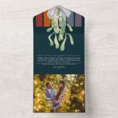 Mistletoe Gay Rainbow Elegant Kerstmis Kaart (Binnen)