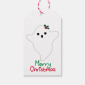 Mistletoe Ghost Vrolijk Kerstfeest Cadeaulabel (Voorkant)