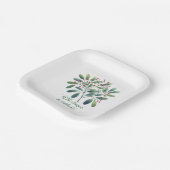 Mistletoe Greenery Simplistic Decor Papieren Bordje (Gebogen)