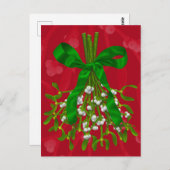 Mistletoe Greetings. Briefkaart (Voorkant / Achterkant)