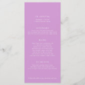 Mistletoe hart paarse witte bruiloft menu's (Achterkant)