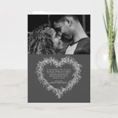 Mistletoe hartkrans donkergrijs wit bruiloft programma (Achterkant)