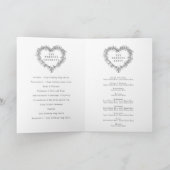 Mistletoe hartkrans donkergrijs wit bruiloft programma (Binnen)