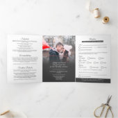 Mistletoe-houtskool, wittbruinbruinkool, optie RSV Drieluik Uitnodiging (Binnen)