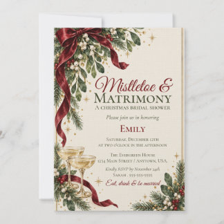 Mistletoe & Huwelijk Kerst Bruidsfeest Kaart