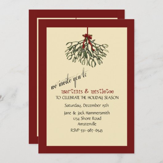 Mistletoe - Invitation Fête des Fêtes (Devant / Derrière)