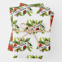 Mistletoe Joyeux Feuilles papier d'enveloppement d