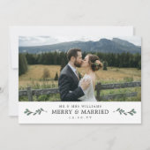 Mistletoe Joyeux Marié Photo Merci de Noël (Devant)