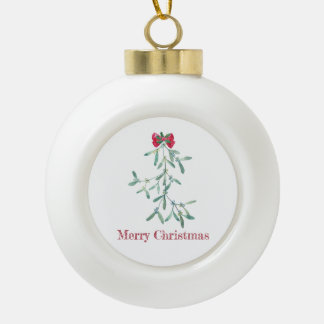 Mistletoe Keramische Bal Ornament