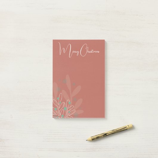 Mistletoe kerst trendy handgetekend ontwerp post-it® notes (Op bureau)
