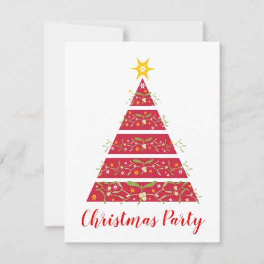 Mistletoe kerstboomfeest uitnodiging rood (Voorkant)