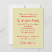 Mistletoe kerstboomfeest uitnodiging rood (Achterkant)