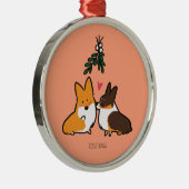 Mistletoe Kiss Corgi Ornament (Rechts)