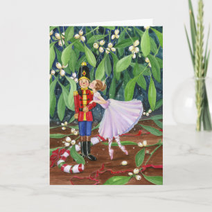 Mistletoe Kiss Feestdagen Kaart