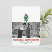 MISTLETOE KISS Flat Holiday Invitation Carte photo (Debout devant)