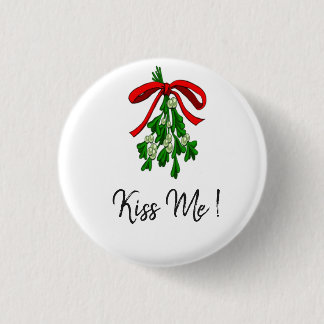 Mistletoe KIss Me Ronde Button 3,2 Cm
