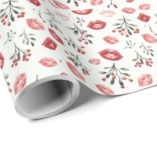 Mistletoe Kisses Cadeaupapier (Rol Hoek)