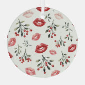 Mistletoe Kisses Glas Ornament (Achterkant)