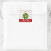 Mistletoe Kissing Ball Dank u Vierkante Sticker (Tas)