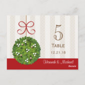 MISTLETOE KISSING BALL MARIAGE NUMÉRO DE TABLE CAR (Dos)