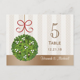 MISTLETOE KUSSING BALL TROUWTAFEL NUMMER KAART