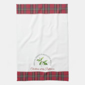 Mistletoe Leaves Gepersonaliseerd achternaam Chris Theedoek (Verticaal)