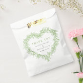 Mistletoe lijn art groen grijs bruiloft dank u bedankzakje (Gezegeld)