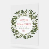 Mistletoe Lijst Script Vrijgezellenfeest Welkom Acryl Bord (Hoek)