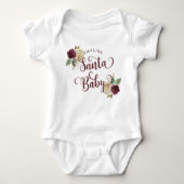 Mistletoe Manor Christmas Floral Santa Baby Girl Romper (Voorkant)
