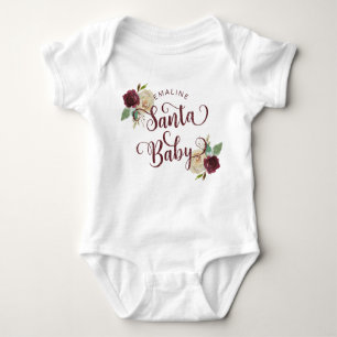 Mistletoe Manor Christmas Floral Santa Baby Girl Romper