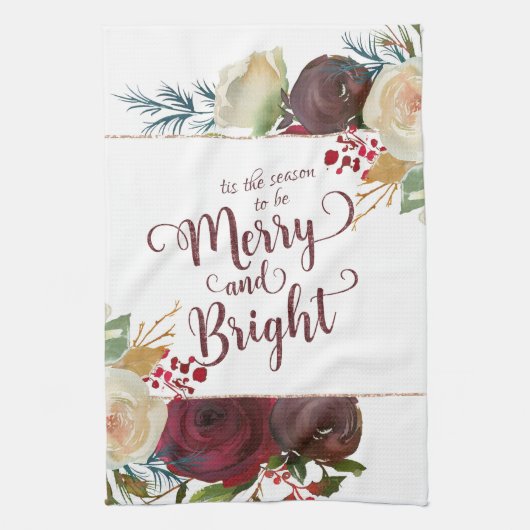 Mistletoe Manor Kerstmis Vrolijk en helder vakanti Theedoek (Verticaal)