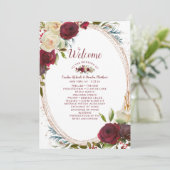 Mistletoe Manor Roos Gouden Ovale Trouwceremonie Programma (Staand voorkant)