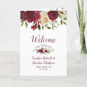 Mistletoe Manor Waterverf Bloemen Trouwceremonie Programma