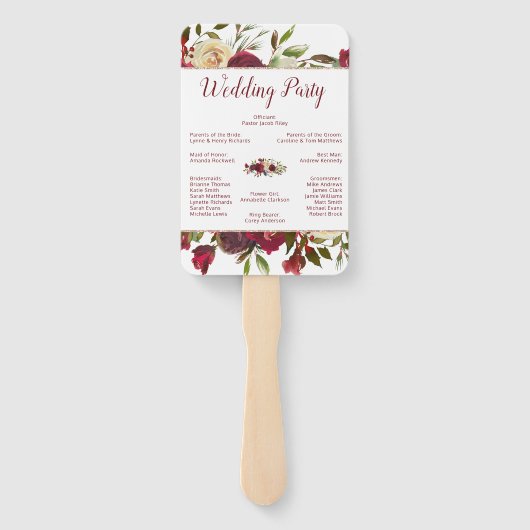 Mistletoe Manor Winter bruiloft ceremonie programm Handwaaier (Achterkant)