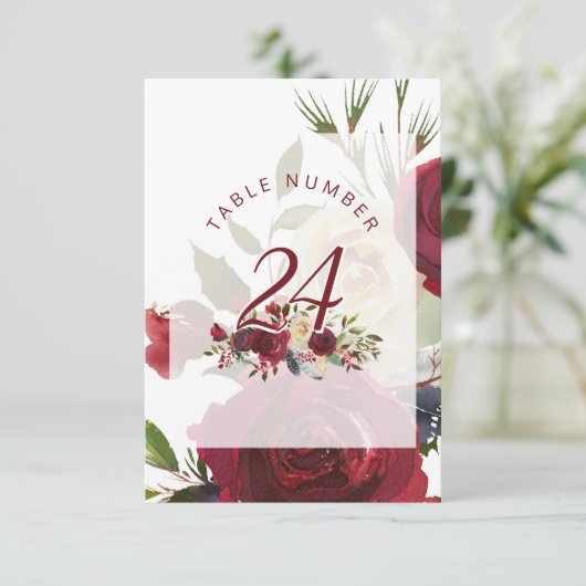 Mistletoe Manor Winter Chique Bruiloft Tafelnummer (Staand voorkant)