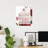 Mistletoe Manor Winter Wedding Table Seating Chart Poster (Thuiskantoor)