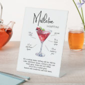Mistletoe Martini Holiday Bar Sign Reclamebord Met Voetstuk (Insitu)